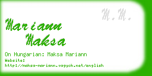 mariann maksa business card